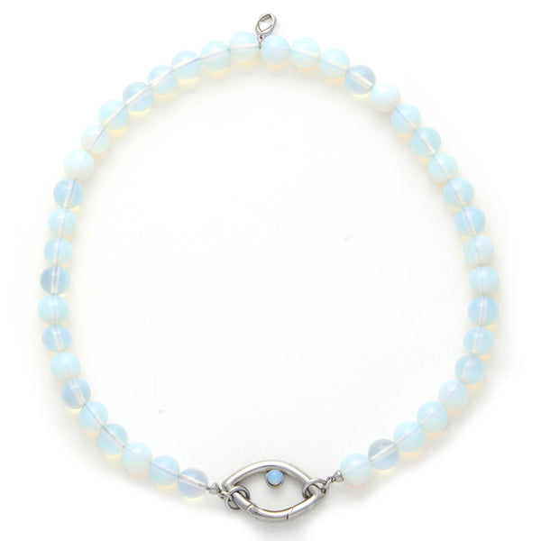 Eye Opener Opalite Necklace-silver