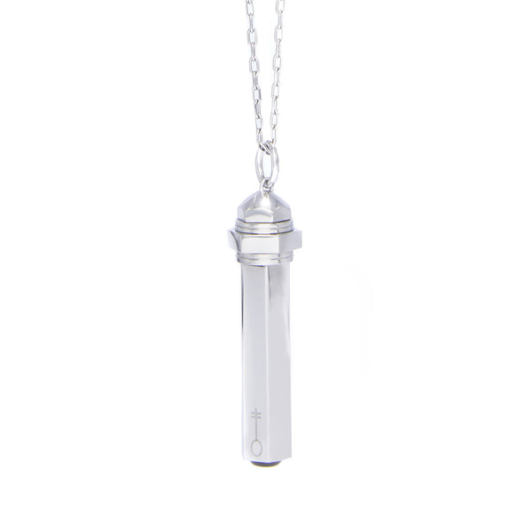 Hex Capsule Pendant - Silver