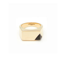 Load image into Gallery viewer, Jewel Beneath Black Diamond Signet Ring - made to order in 9kt, 14kt or 18kt yellow gold
