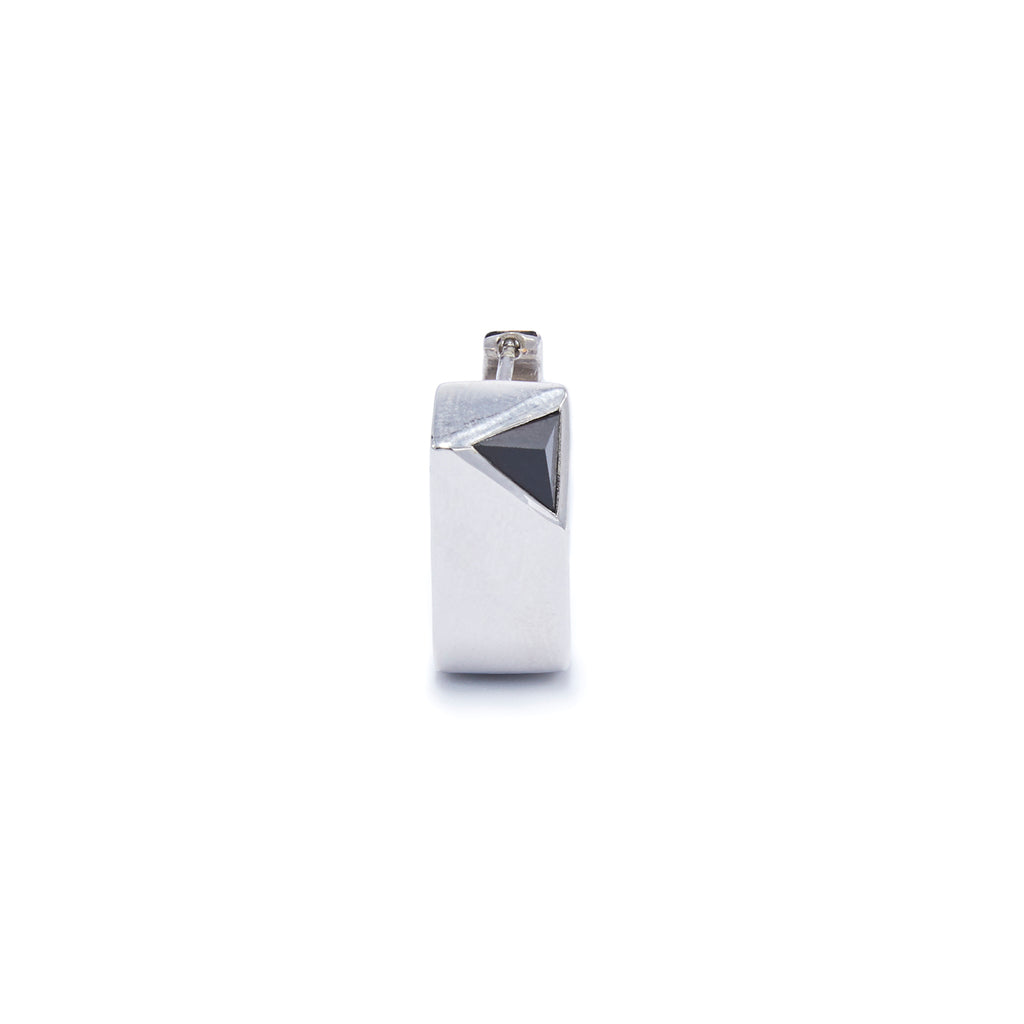 Jewel Beneath Signet Earring Single - Black Onyx, Sterling Silver