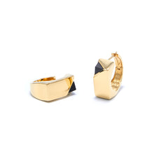 Load image into Gallery viewer, Jewel Beneath Signet Earring Pair - Black Onyx, 24ct Gold-Plated Sterling Silver