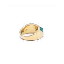 Load image into Gallery viewer, Jewel Beneath Signet Ring - Green Onyx, 24ct Gold Vermeil