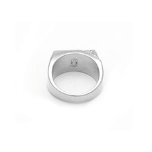 Load image into Gallery viewer, Jewel Beneath White Diamond Signet Ring - 18kt recycled white gold - made to order