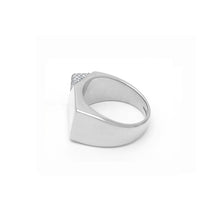 Load image into Gallery viewer, Jewel Beneath White Diamond Signet Ring - 18kt recycled white gold - made to order