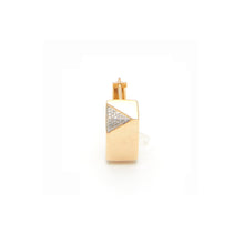 Load image into Gallery viewer, Jewel Beneath Diamond Signet Earring Single - 18kt recycled gold and white diamonds - made to order