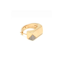 Load image into Gallery viewer, Jewel Beneath Diamond Signet Earring Single - 18kt recycled gold and white diamonds - made to order