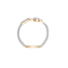 Load image into Gallery viewer, Power Tag Bracelet Mixed Metals Gold Stripe - 18ct Gold-Plated Sterling Silver and sterling silver