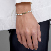 Load image into Gallery viewer, Power Tag Bracelet Mixed Metals Gold Stripe - 18ct Gold-Plated Sterling Silver and sterling silver