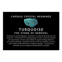 Load image into Gallery viewer, turquoise meaning card included with the Balance Capsule Energy Bag
