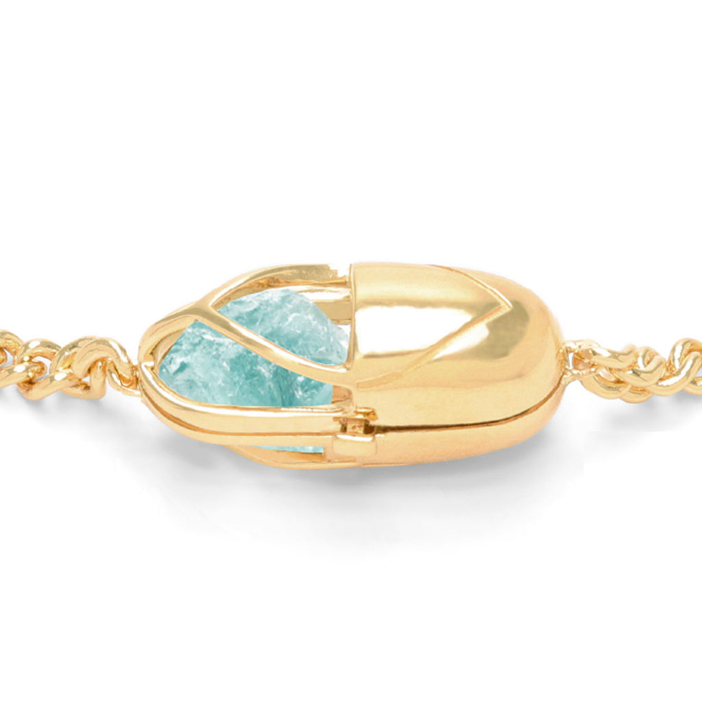 Capsule Crystal Chain Necklace - 24kt gold vermeil