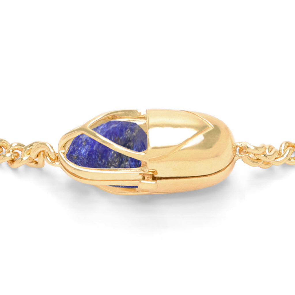 Capsule Crystal Chain Necklace - 24kt gold vermeil