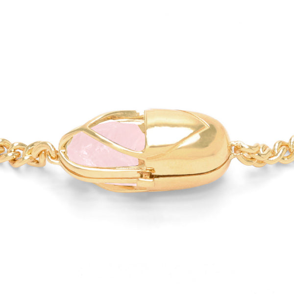 Capsule Crystal Chain Necklace - 24kt gold vermeil