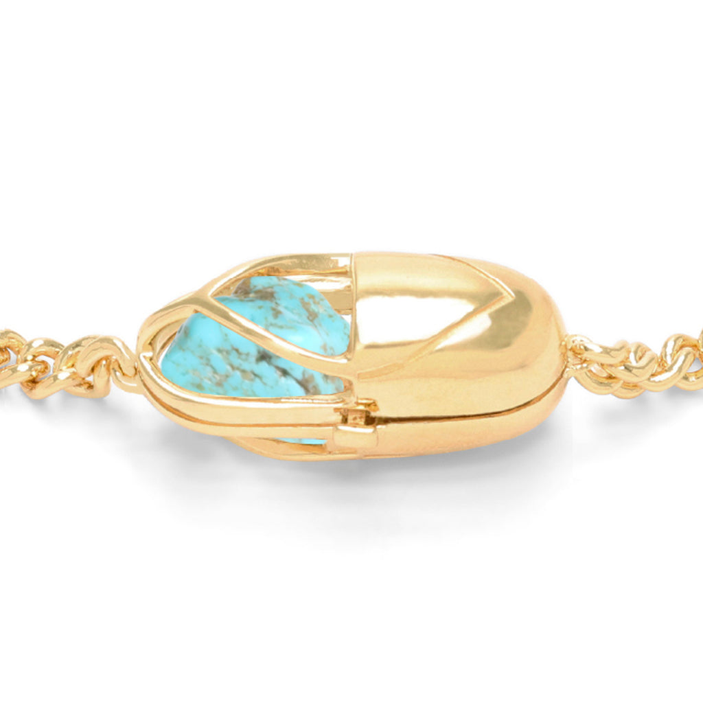 Capsule Crystal Chain Necklace - 24kt gold vermeil
