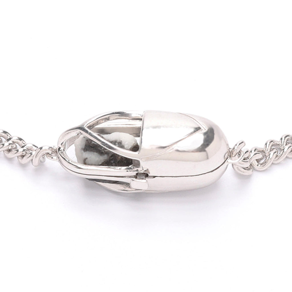 Capsule Crystal Chain Necklace - Sterling Silver