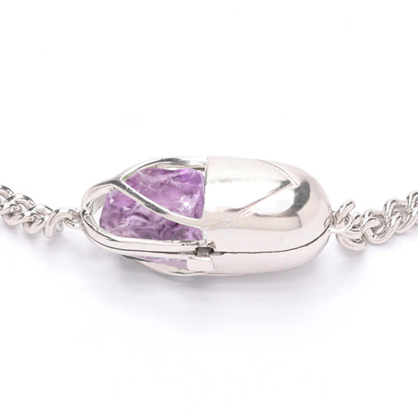 Capsule Crystal Chain Necklace - Sterling Silver