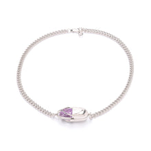 Load image into Gallery viewer, Capsule Crystal Chain Necklace - Sterling Silver
