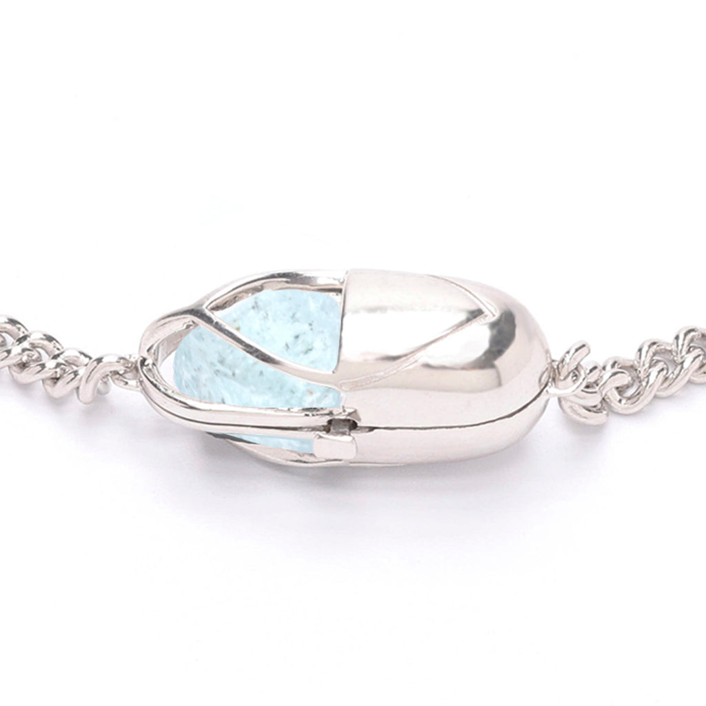 Capsule Crystal Chain Necklace - Sterling Silver