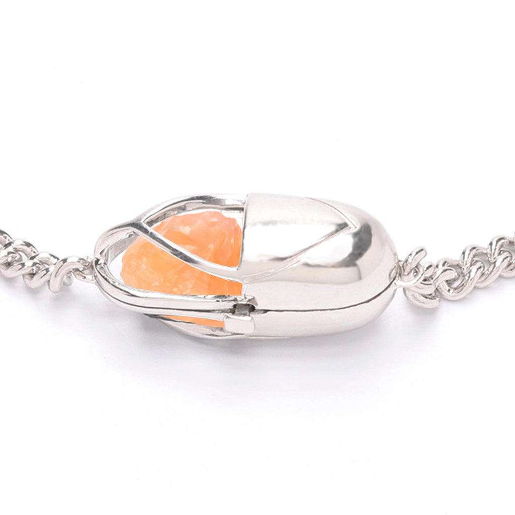Capsule Crystal Chain Necklace - Sterling Silver