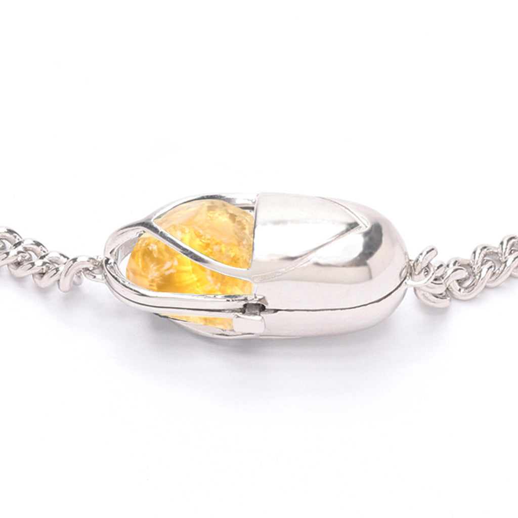 Capsule Crystal Chain Necklace - Sterling Silver