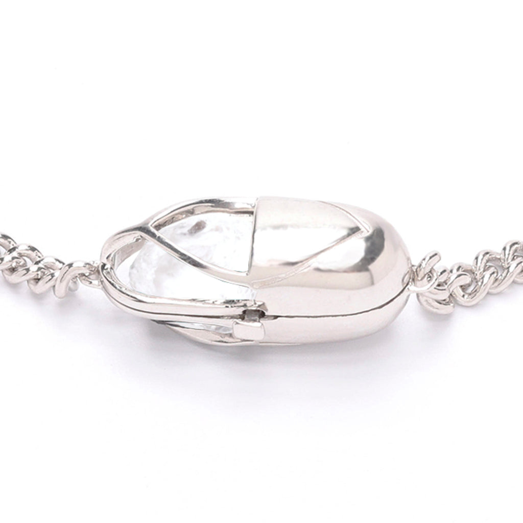 Capsule Crystal Chain Necklace - Sterling Silver