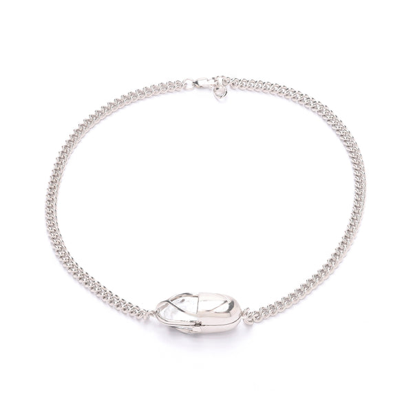 Capsule Crystal Chain Necklace - Sterling Silver