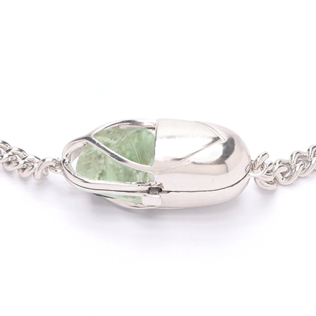 Capsule Crystal Chain Necklace - Sterling Silver