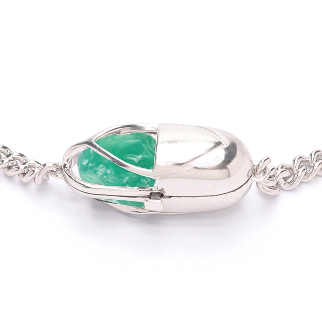 Capsule Crystal Chain Necklace - Sterling Silver