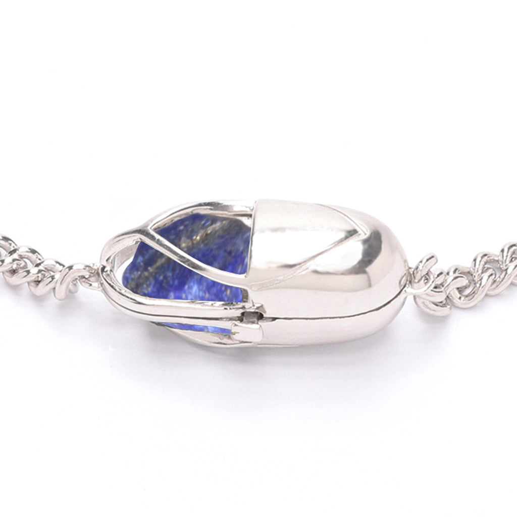 Capsule Crystal Chain Necklace - Sterling Silver