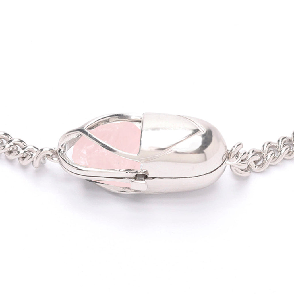 Capsule Crystal Chain Necklace - Sterling Silver