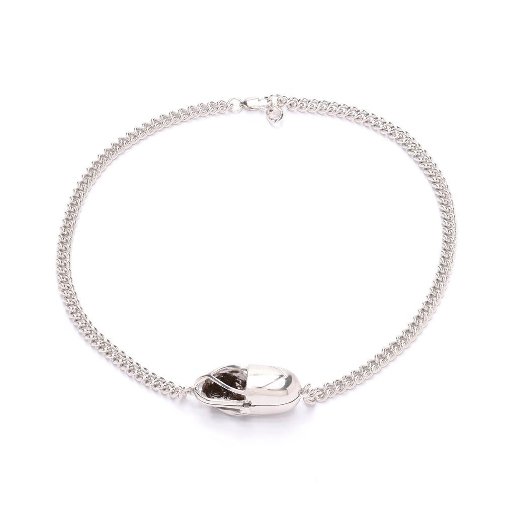 Capsule Crystal Chain Necklace - Sterling Silver