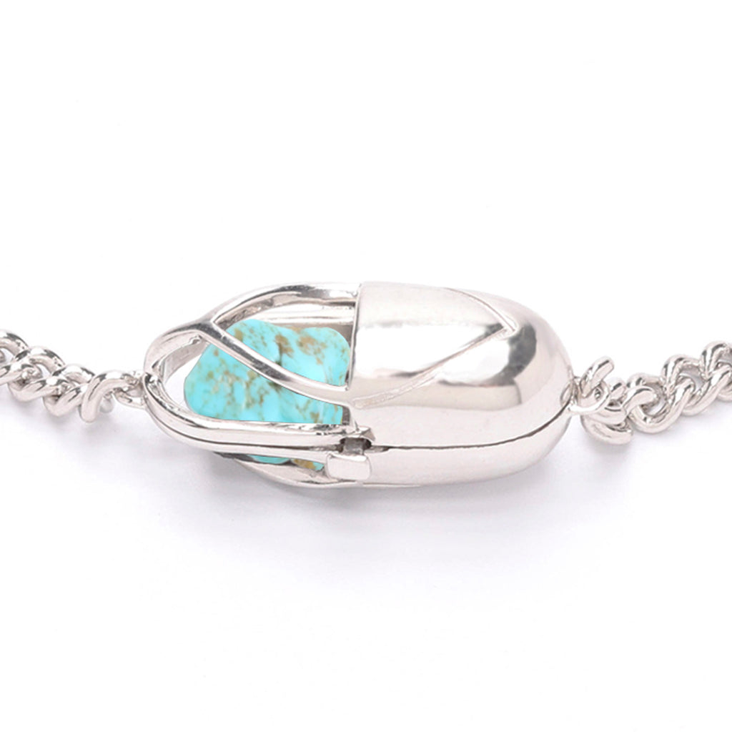 Capsule Crystal Chain Necklace - Sterling Silver