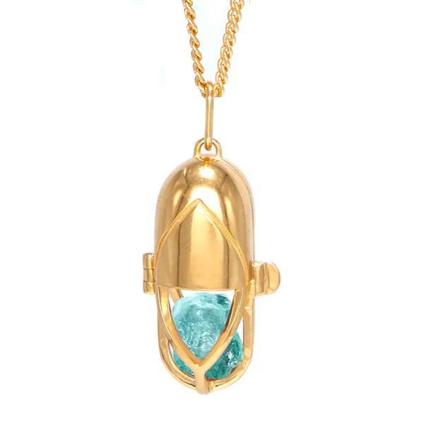 Capsule Crystal Pendant - 24ct Gold Vermeil