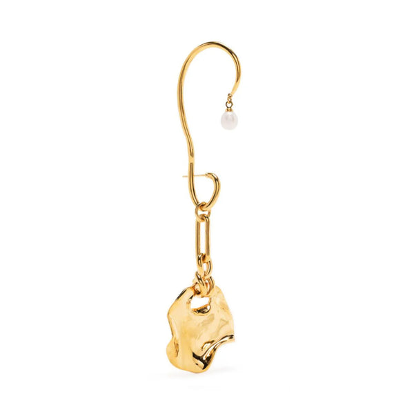 Capsule Eleven black tourmaline capsule crystal hoop earring - Gold