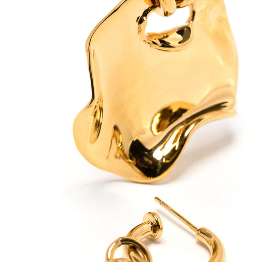 Desert Melted Coin Earrings - 18kt gold plated