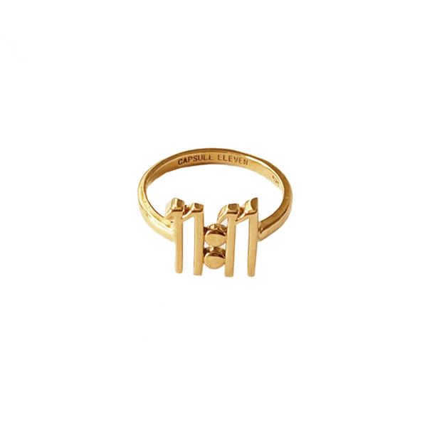 11:11 Ring - 18ct Gold Vermeil - Sterling Silver Base