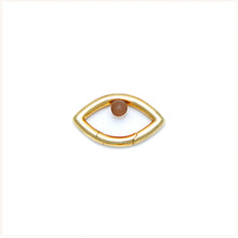 Load image into Gallery viewer, Pantone Collaboration Lariat Chain Agate Eye Necklace  - Gold - Mocha Mousse
