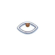 Load image into Gallery viewer, Pantone Collaboration Lariat Chain Agate Eye Necklace  - Silver - Mocha Mousse
