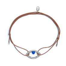 Load image into Gallery viewer, Pantone Collaboration Cord Eye Necklace  - Silver - Mocha Mousse
