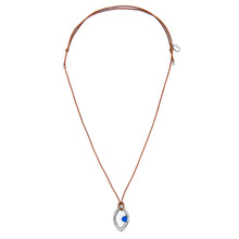 Load image into Gallery viewer, Pantone Collaboration Cord Eye Necklace  - Silver - Mocha Mousse
