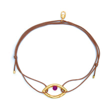 Load image into Gallery viewer, Pantone Collaboration Cord Eye Necklace  - Gold - Mocha Mousse
