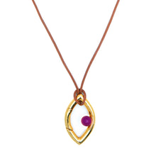 Load image into Gallery viewer, Pantone Collaboration Cord Eye Necklace  - Gold - Mocha Mousse
