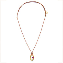 Load image into Gallery viewer, Pantone Collaboration Cord Eye Necklace  - Gold - Mocha Mousse
