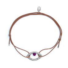 Load image into Gallery viewer, Pantone Collaboration Cord Eye Necklace  - Silver - Mocha Mousse
