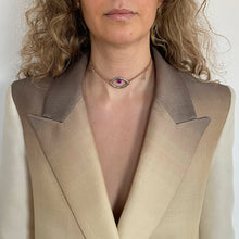 Load image into Gallery viewer, Pantone Collaboration Cord Eye Necklace  - Silver - Mocha Mousse
