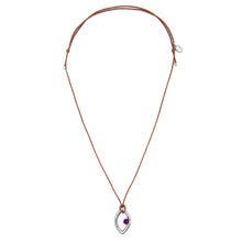 Load image into Gallery viewer, Pantone Collaboration Cord Eye Necklace  - Silver - Mocha Mousse
