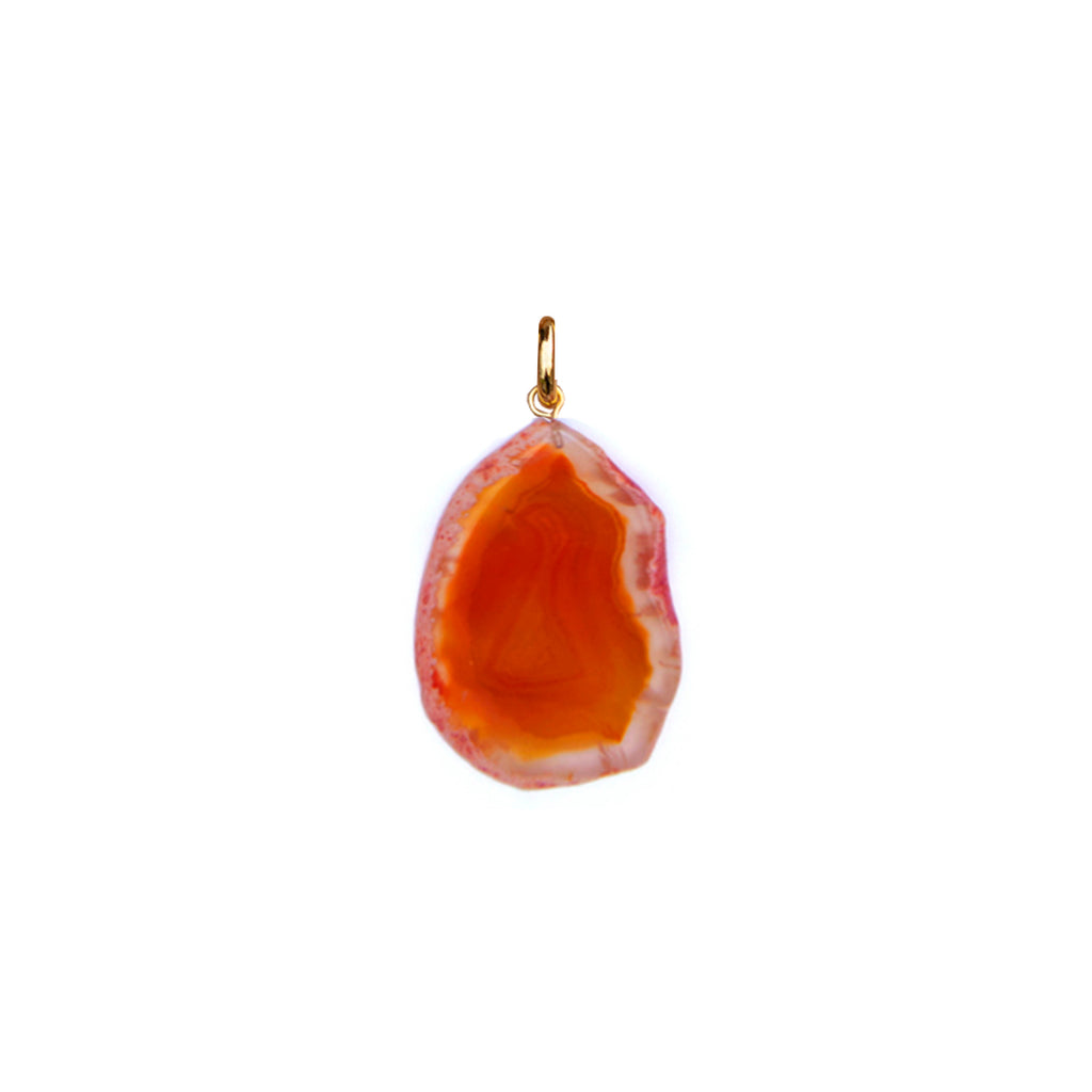 Pantone Collaboration Lariat Chain Agate Eye Necklace  - Gold - Mocha Mousse