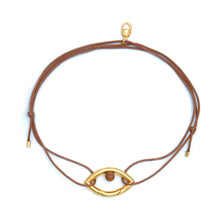 Load image into Gallery viewer, Pantone Collaboration Cord Eye Necklace  - Gold - Mocha Mousse
