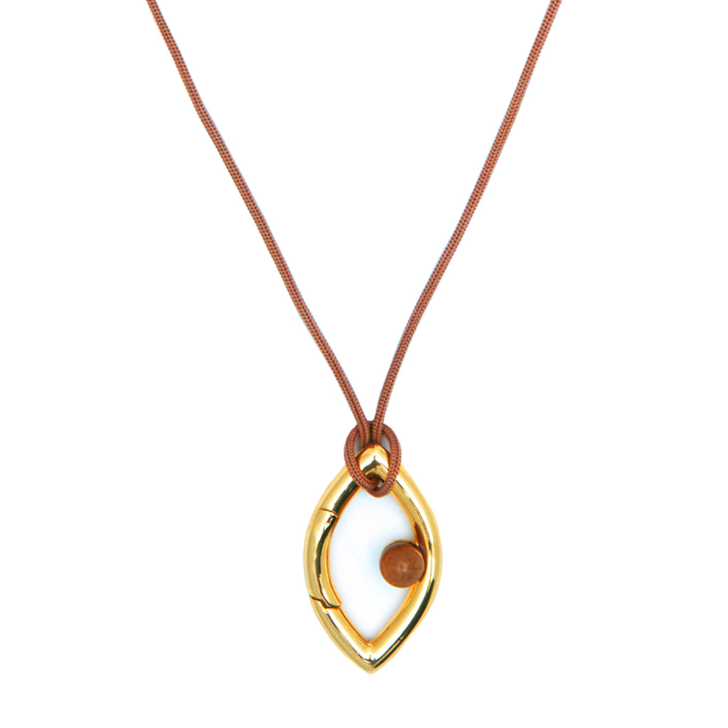 Pantone Collaboration Cord Eye Necklace  - Gold - Mocha Mousse