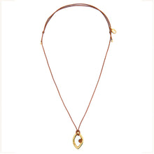 Load image into Gallery viewer, Pantone Collaboration Cord Eye Necklace  - Gold - Mocha Mousse
