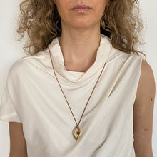 Load image into Gallery viewer, Pantone Collaboration Cord Eye Necklace  - Gold - Mocha Mousse
